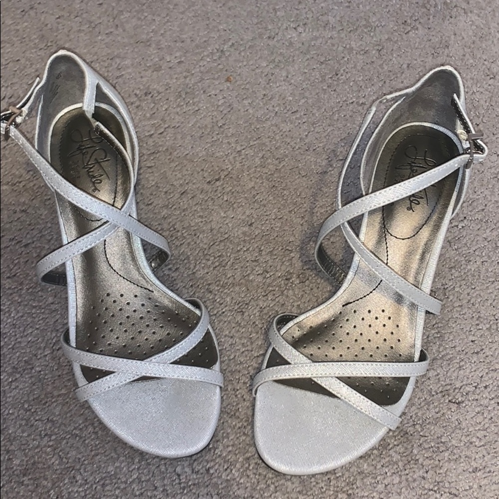 silver prom shoes
